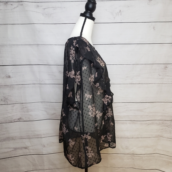 Sold Elsewhere - Torrid Sheer Ruffled Top - Picture 3 of 5